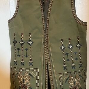 Embroidered Green Vest